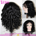 Qingdao factory supply 6a virgin brazilian human hair hand tid silk top full lace wig
